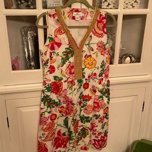Vineyard vines women floral beaded dress 12 Euc